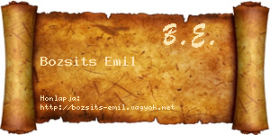 Bozsits Emil névjegykártya