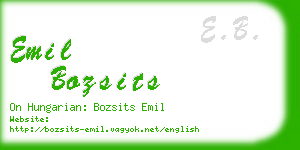 emil bozsits business card